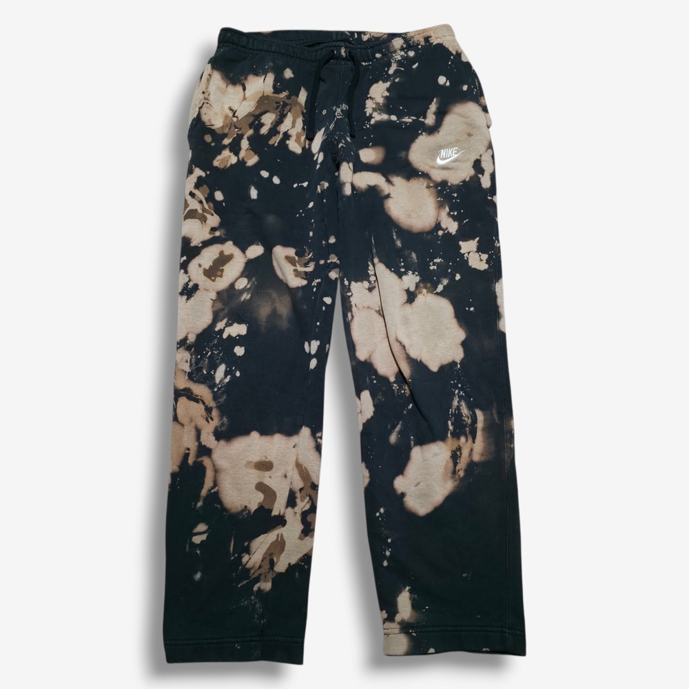 Nike Men's Sportswear Fleece Custom Bleached Joggers Men's Size Large Black